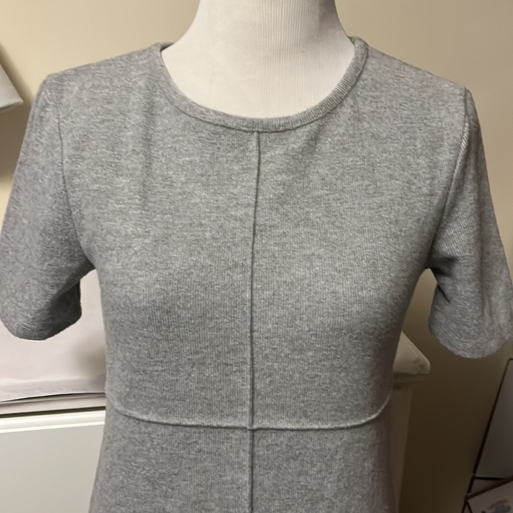 Zara gray short sleeve tight weave dress, new, small - Picture 3 of 11